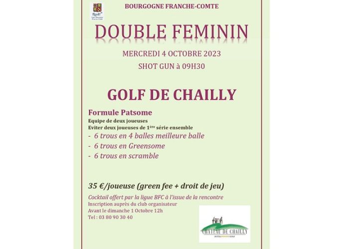 Double Féminin golf Château de Chailly